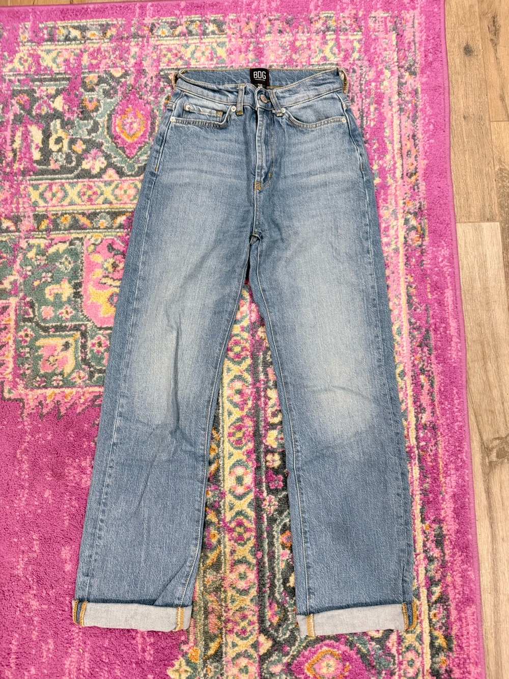 BDG Straight Leg Jeans in Faded Blue Denim